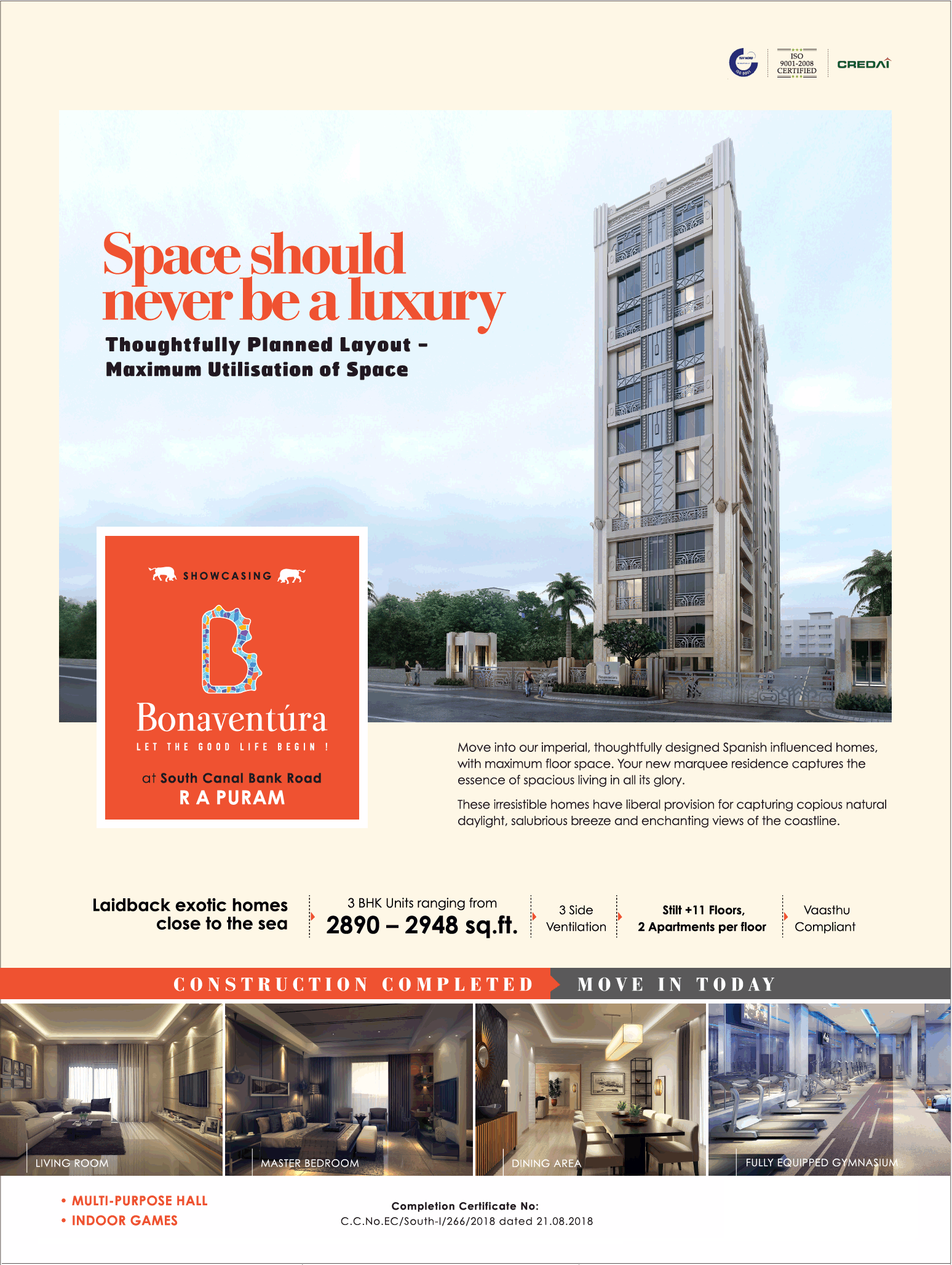 Baashyaam presenting laidback exotic homes close to the sea at Bonaventura in Chennai